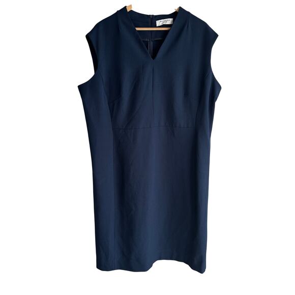 MM Lafleur Women's Aditi Sheath Dress WonderTex Dark Navy Blue 2X - Picture 3 of 12